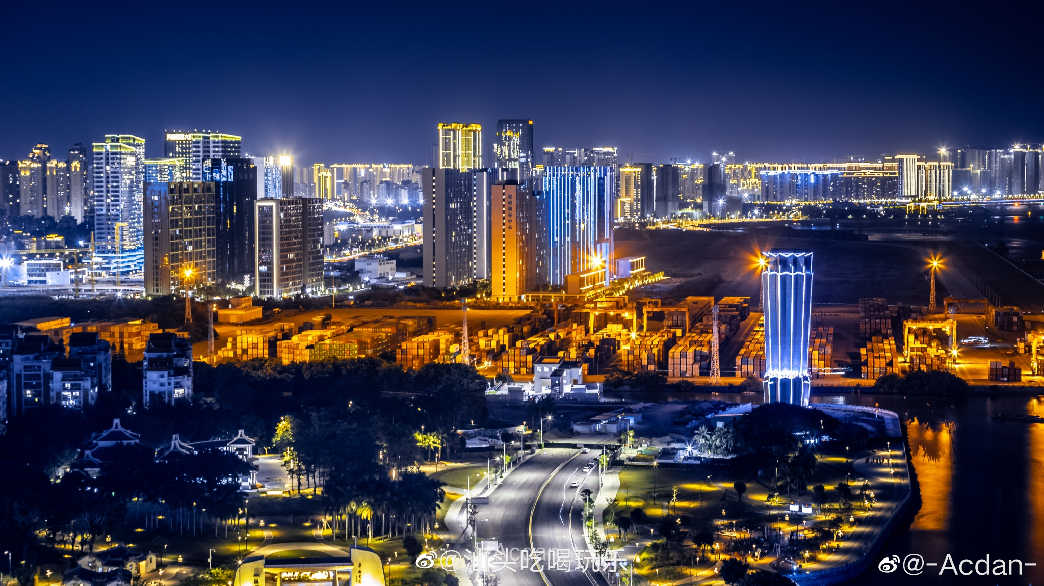 汕头北岸夜景. 摄影_高清图集_新浪网