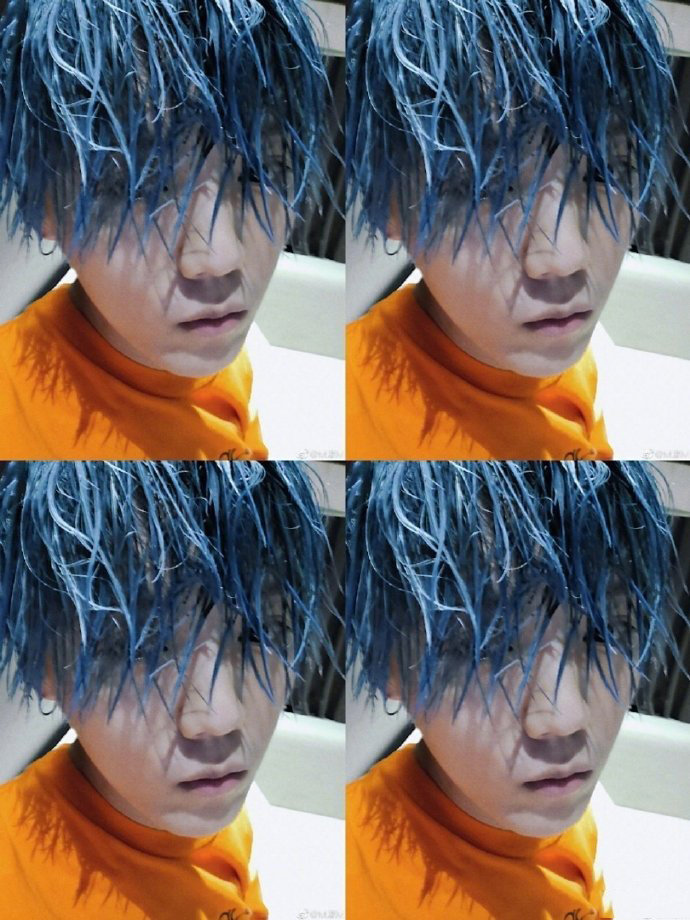 鹿晗蓝发造型来了,杀马特的诱惑