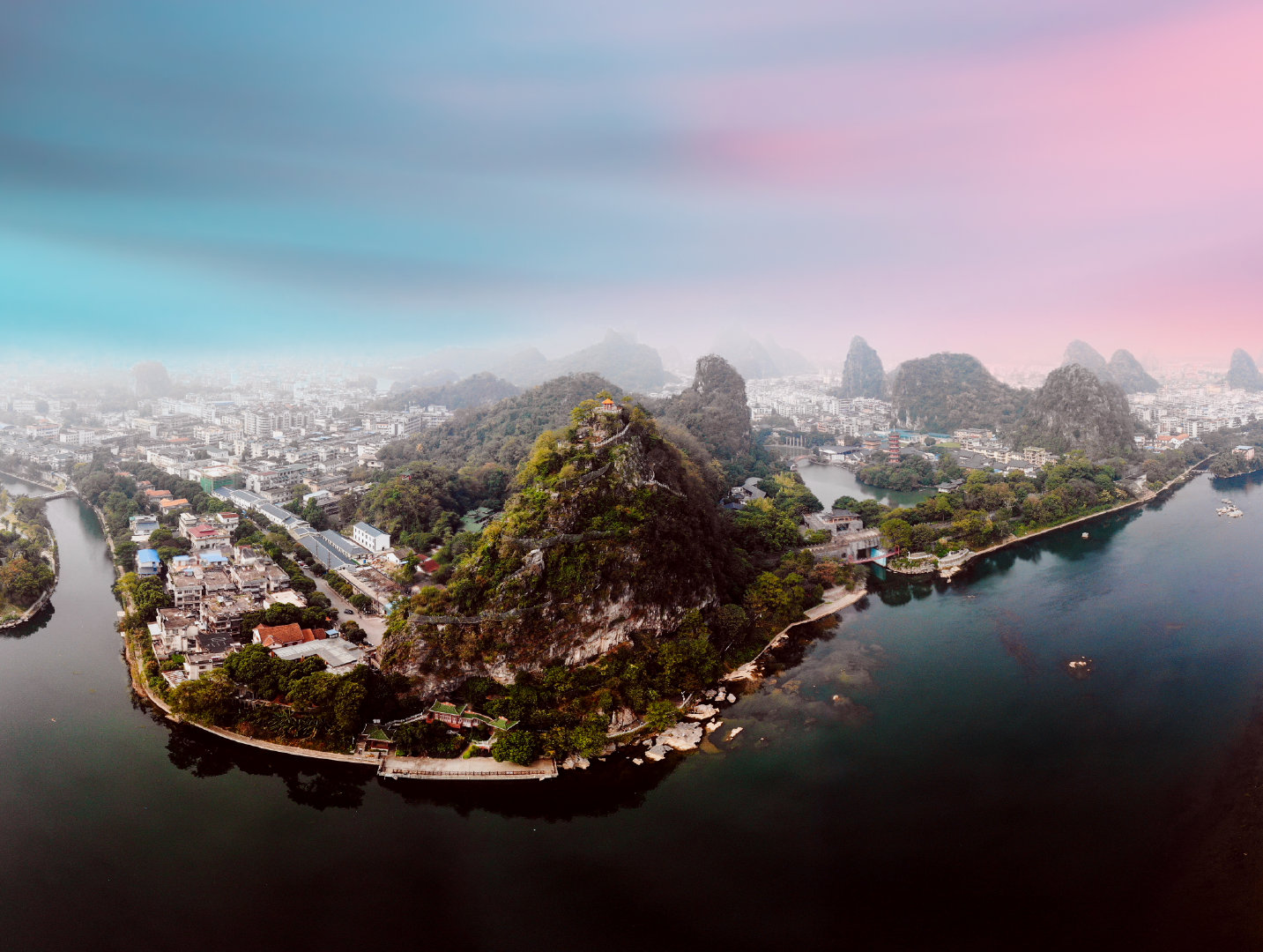 一组桂林俯拍图,大声告诉我美不美就完事了