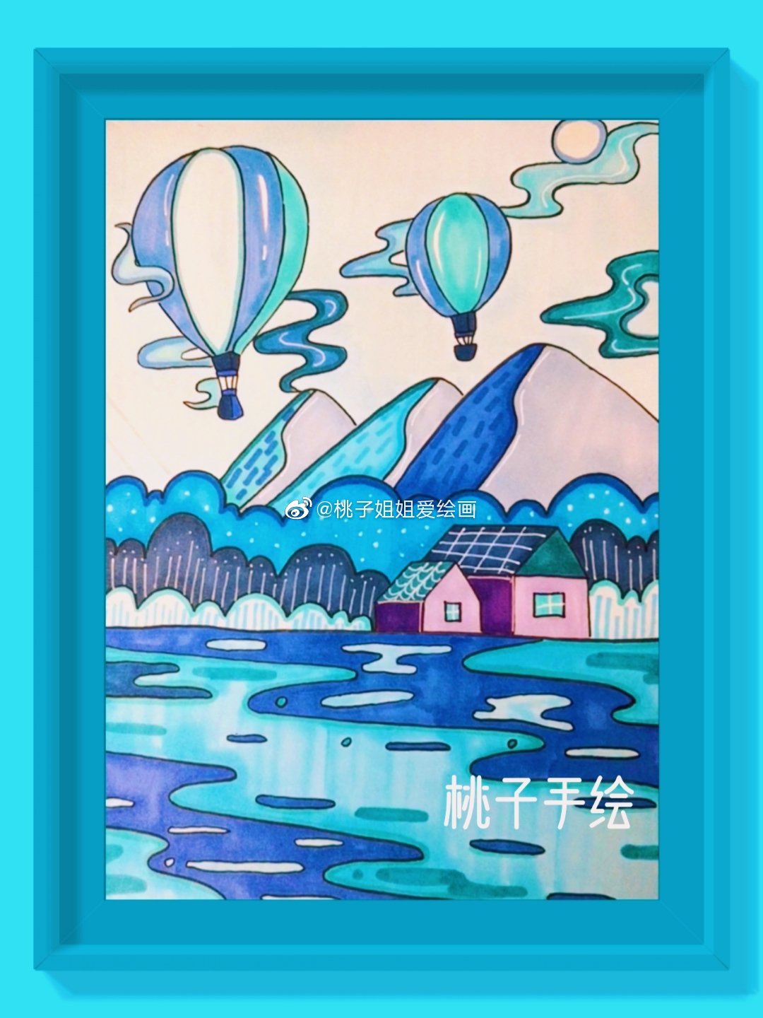 同一主题,9种风格9种色系装饰风景画! @桃子姐姐爱绘画