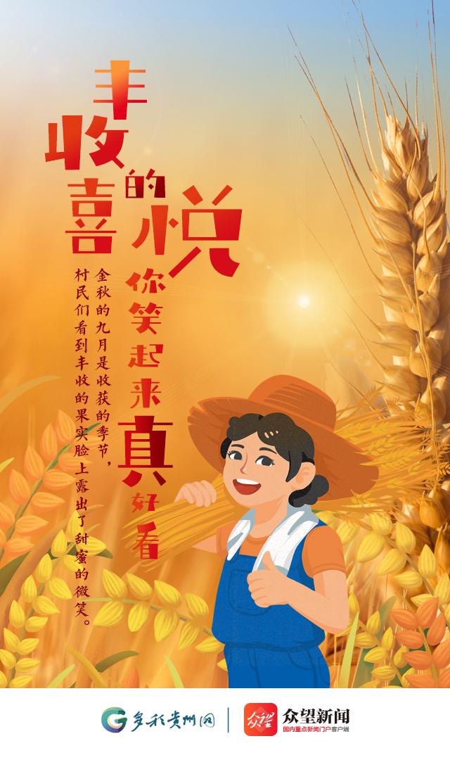 海报丰收的喜悦你笑起来真好看