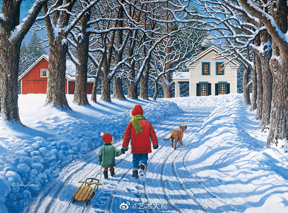 美国艺术家john sloane之冬天风景画(4)