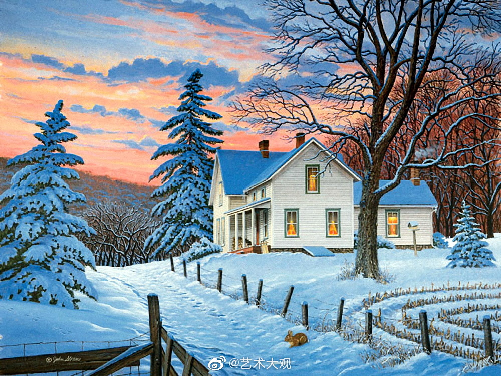 美国艺术家johnsloane之冬天风景画5