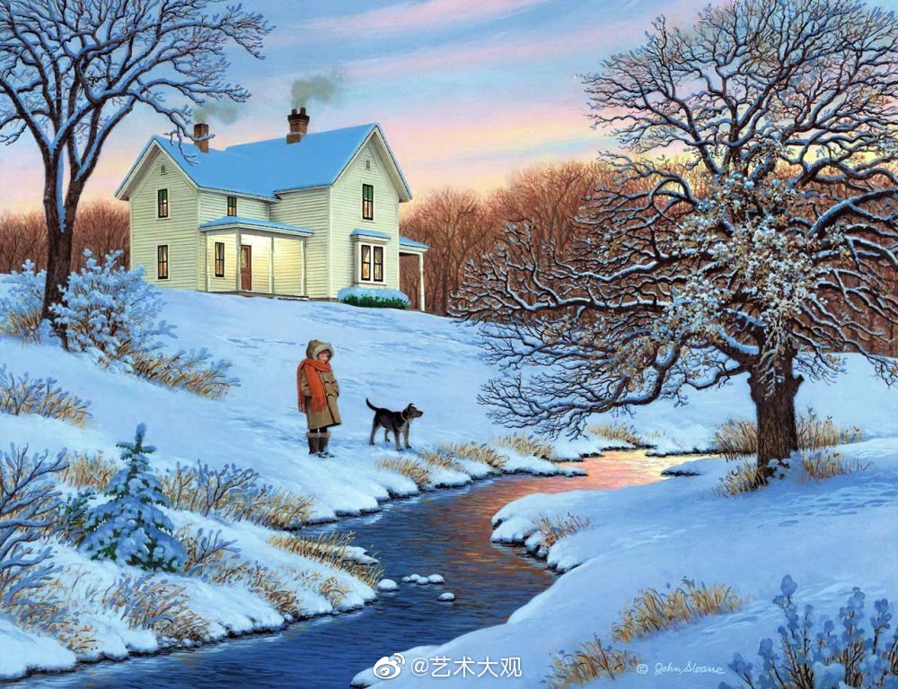 美国艺术家john sloane之冬天风景画(4)