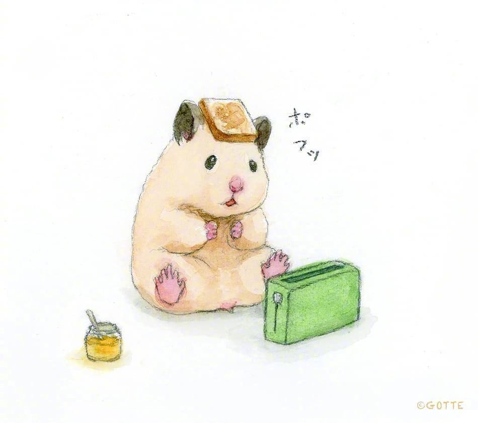 又上班啦可爱萌的小仓鼠