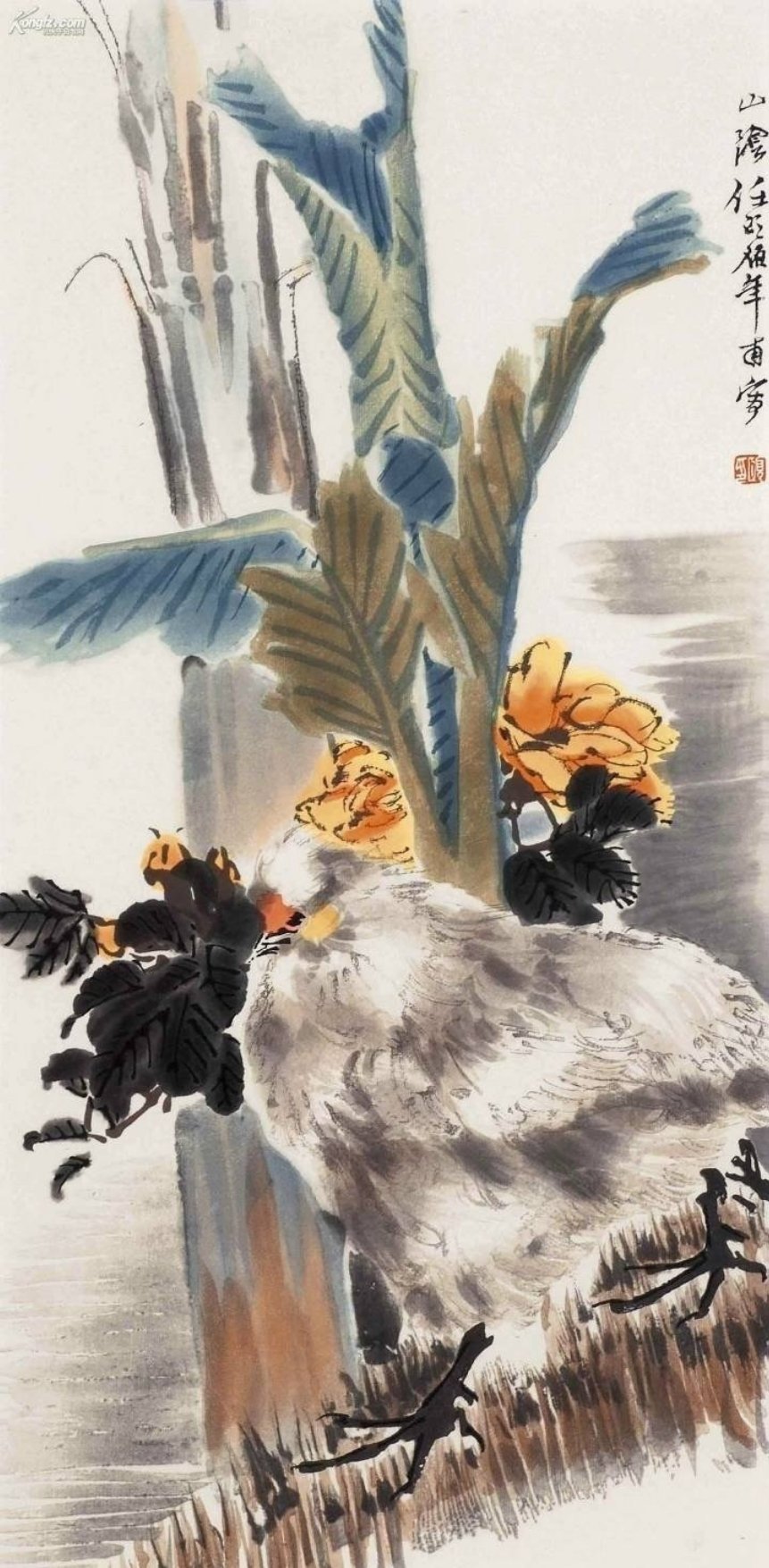 任伯年 清 花鸟画鸡_高清图集_新浪网