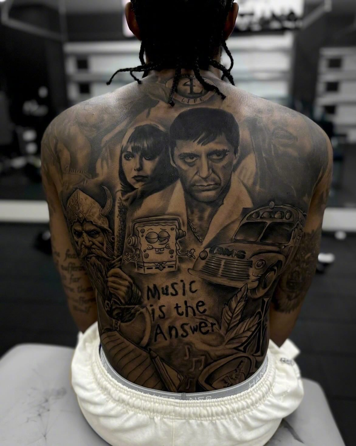 nba球员们的大满背纹身有的真是一点缝隙都没留