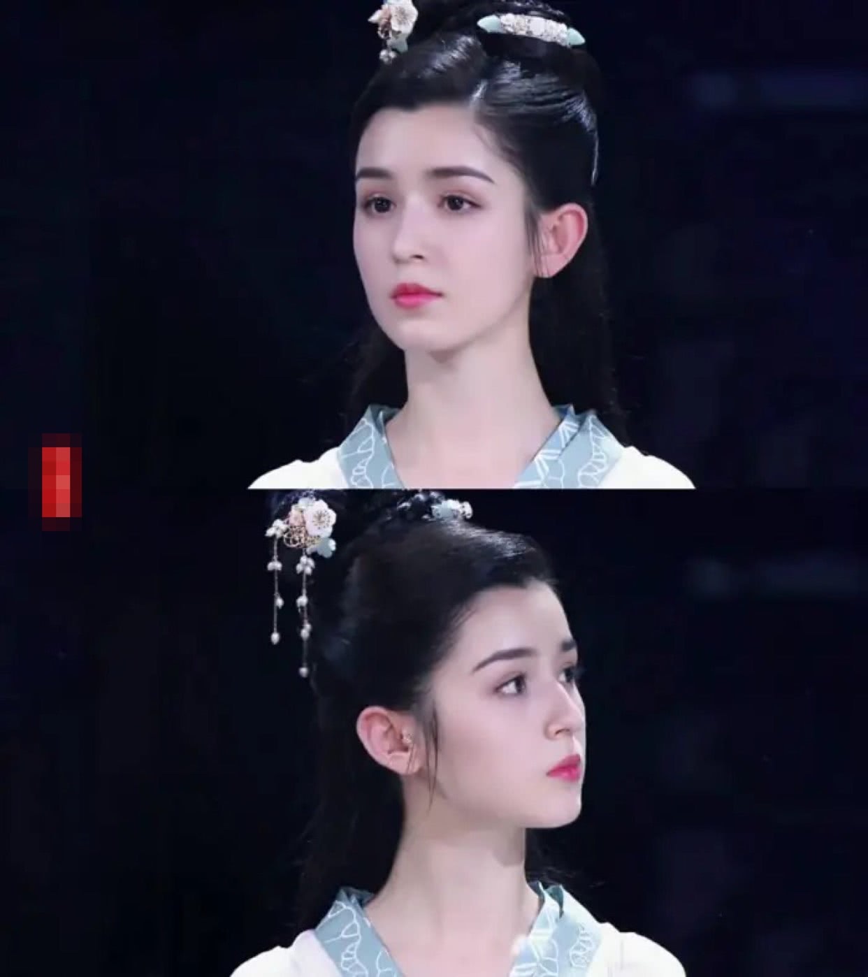 路人镜头下的哈妮克孜这颜值依旧是很高特别是五官太精致