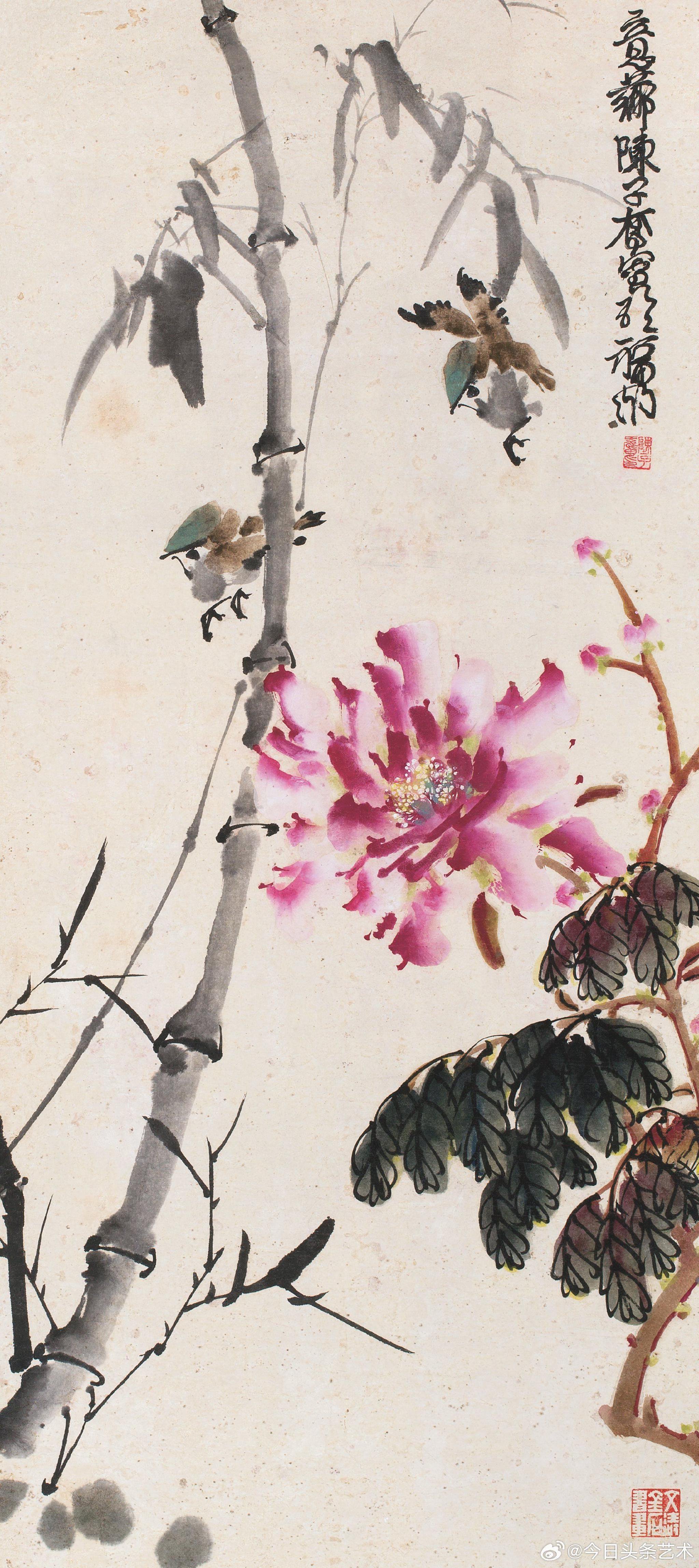 画家陈子奋花鸟画