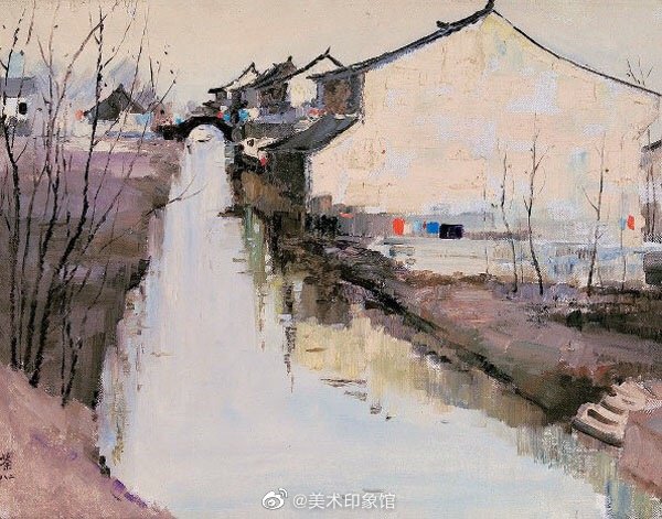 油画中的江南水乡吴冠中作品