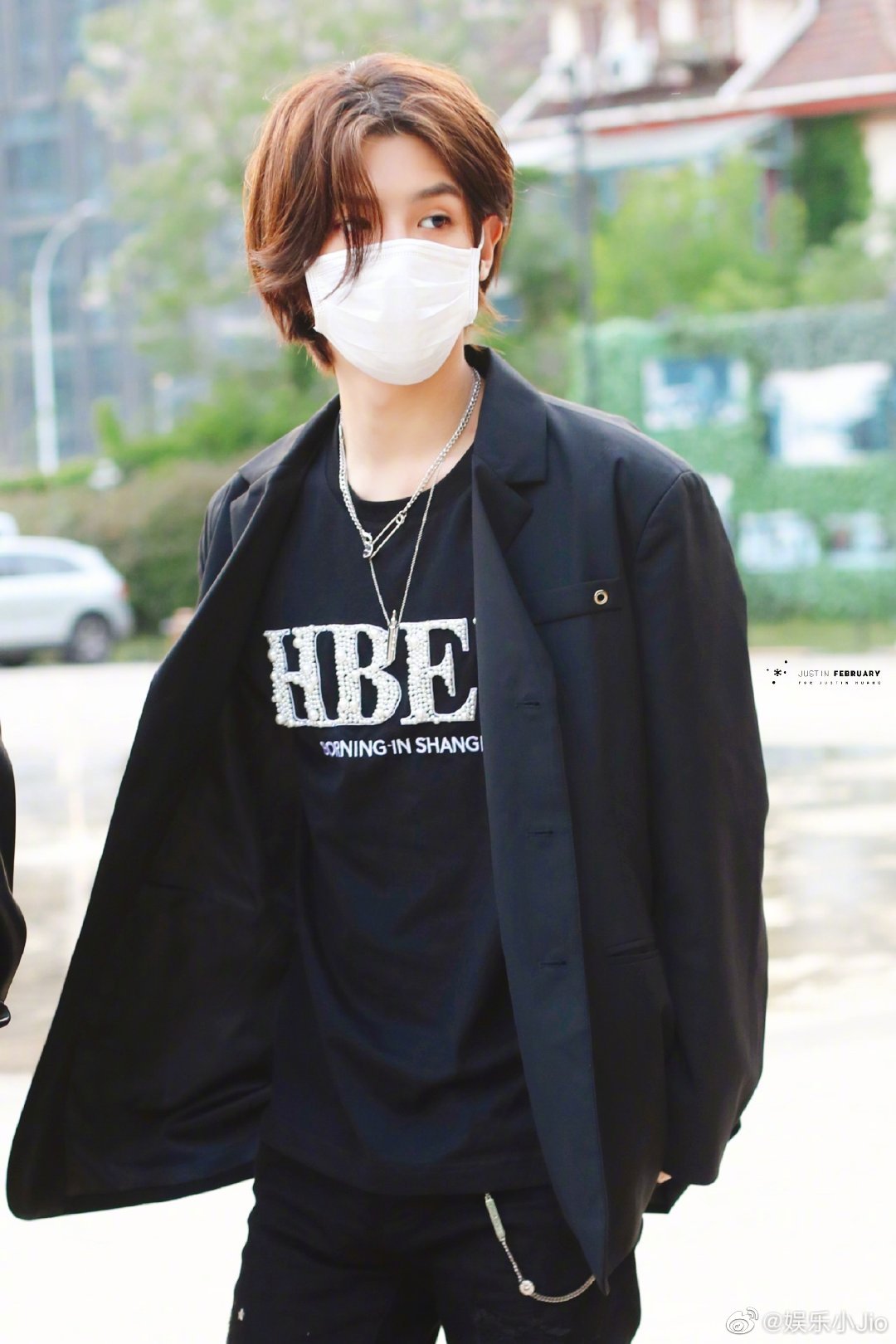 饭拍:all black的昊哥太a了