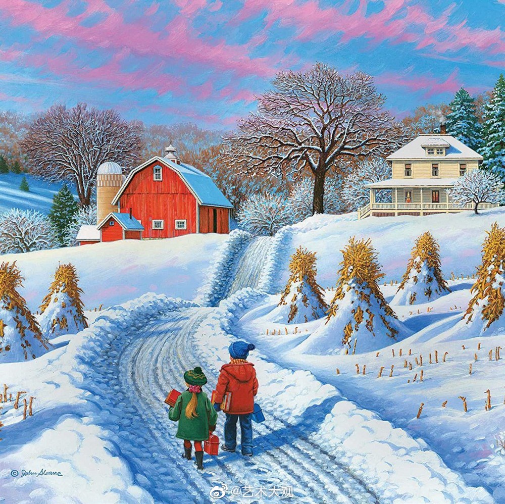 美国艺术家john sloane之冬天风景画(4)
