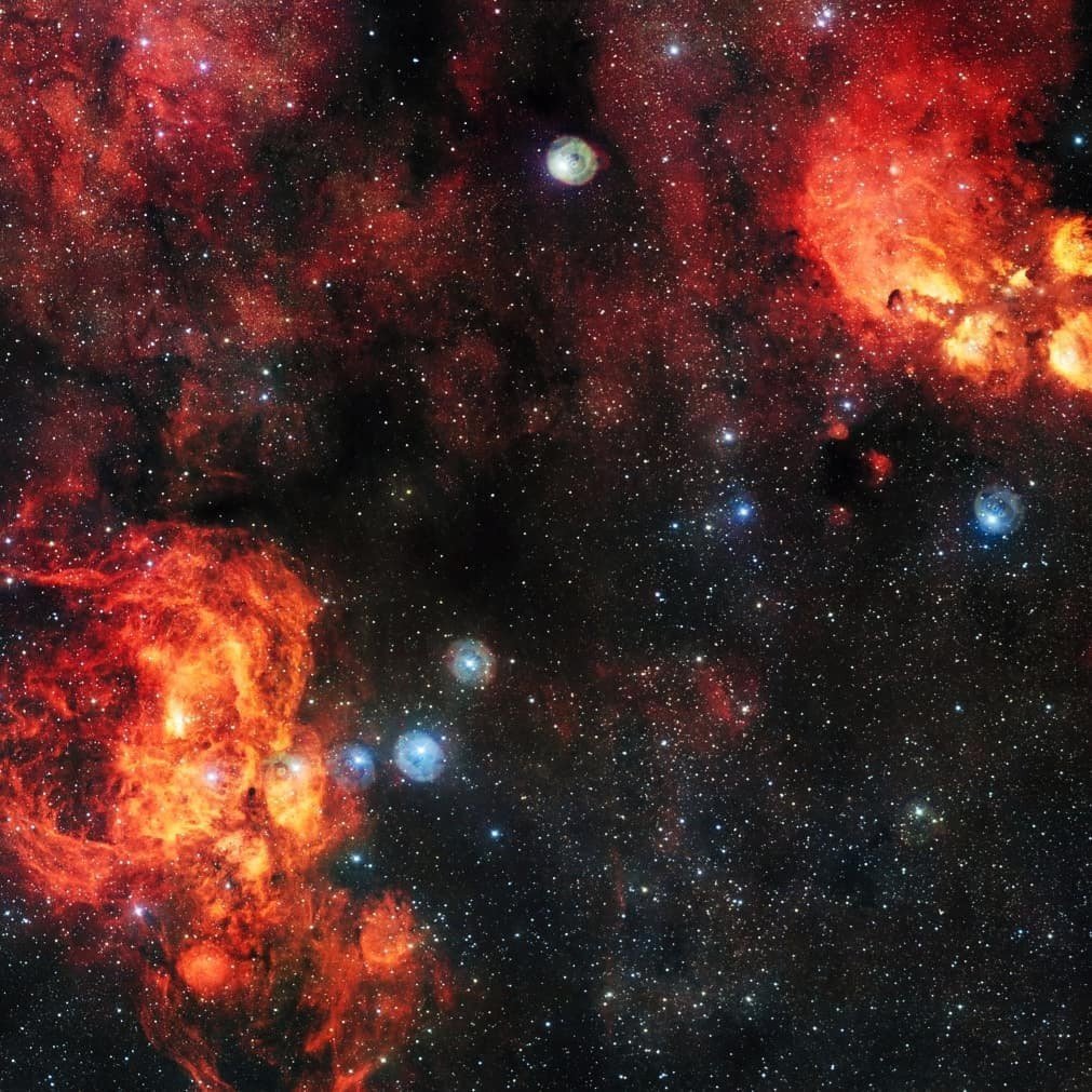 ngc6334也称为猫掌星云熊掌星云和古姆64