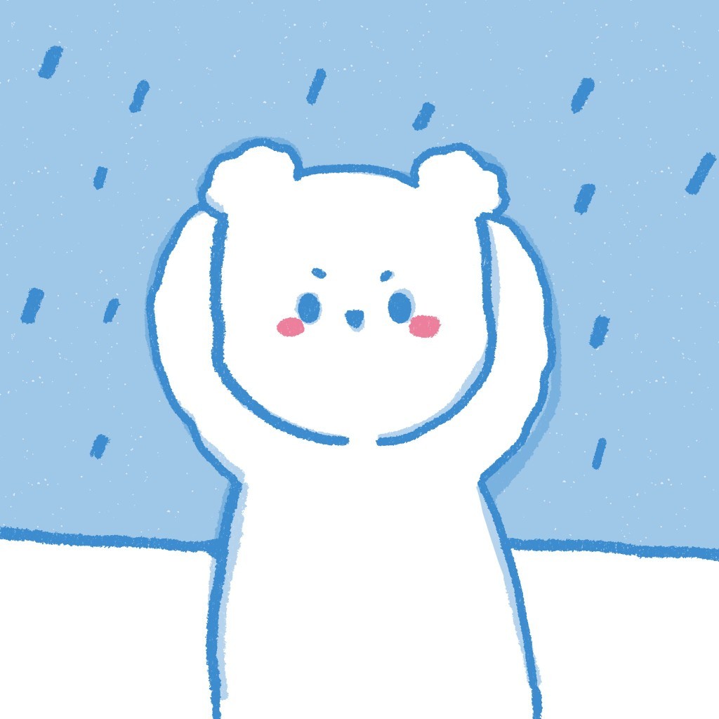 今日份丨97 蓝色简约手绘 可爱卡通小熊 无水印头像求艾特来源