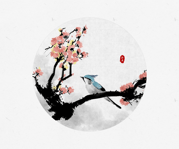 如果花鸟工笔画动起来~太美啦! 版权图片 by 摄图网