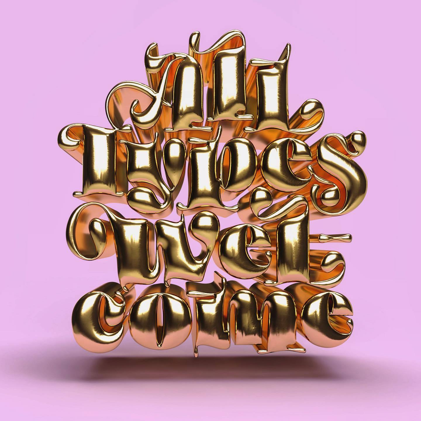 来自设计师markcaneso67不同质感的花式英文字体设计