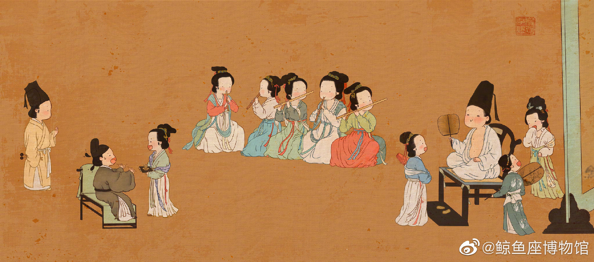 q版《韩熙载夜宴图》|| 描绘了官员韩熙载家设夜宴载歌行乐的场面