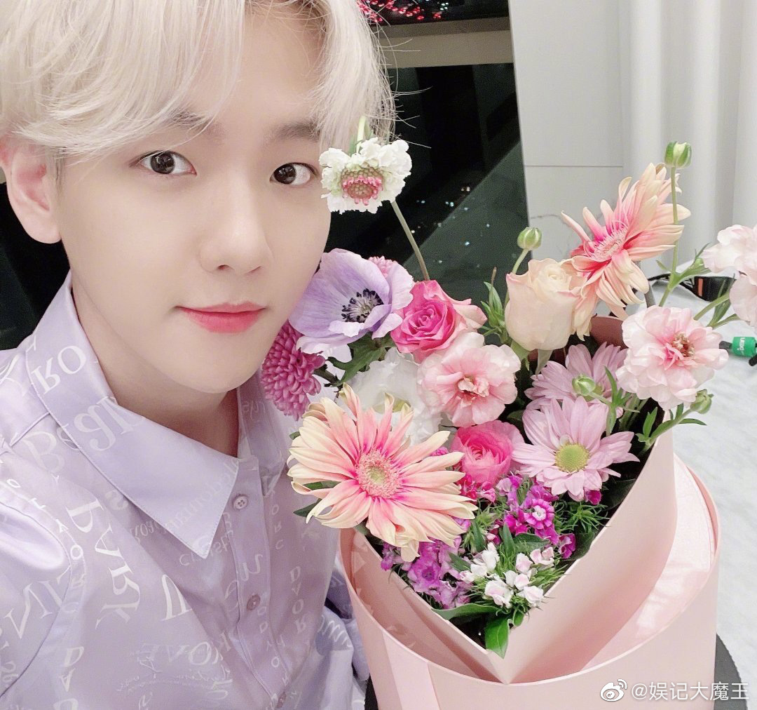 边伯贤亲自插花太浪漫了吧,一起等待_高清图集_新浪网