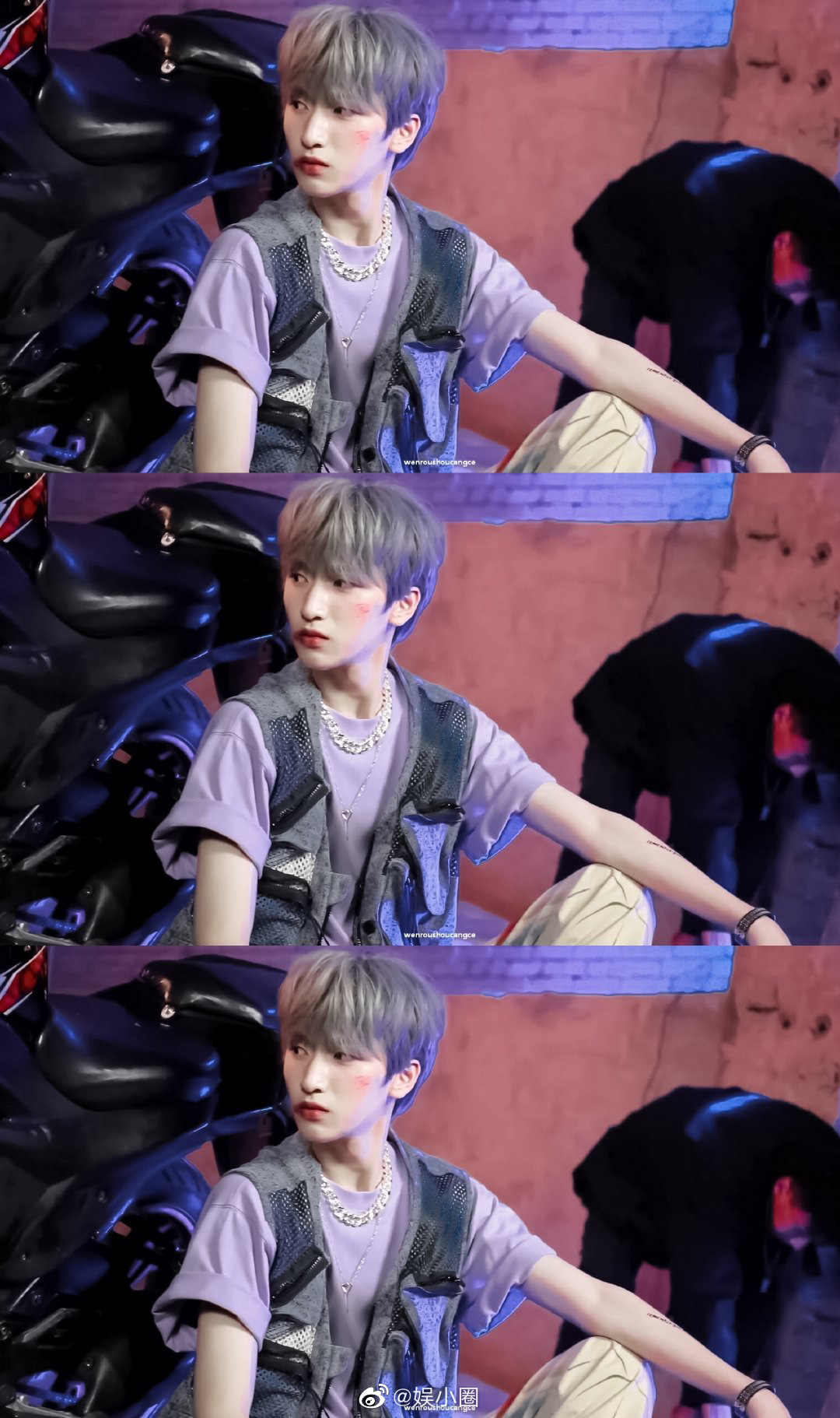 来看看严浩翔八月pb的造型吧,银色的头发帅气中带有一丝不羁