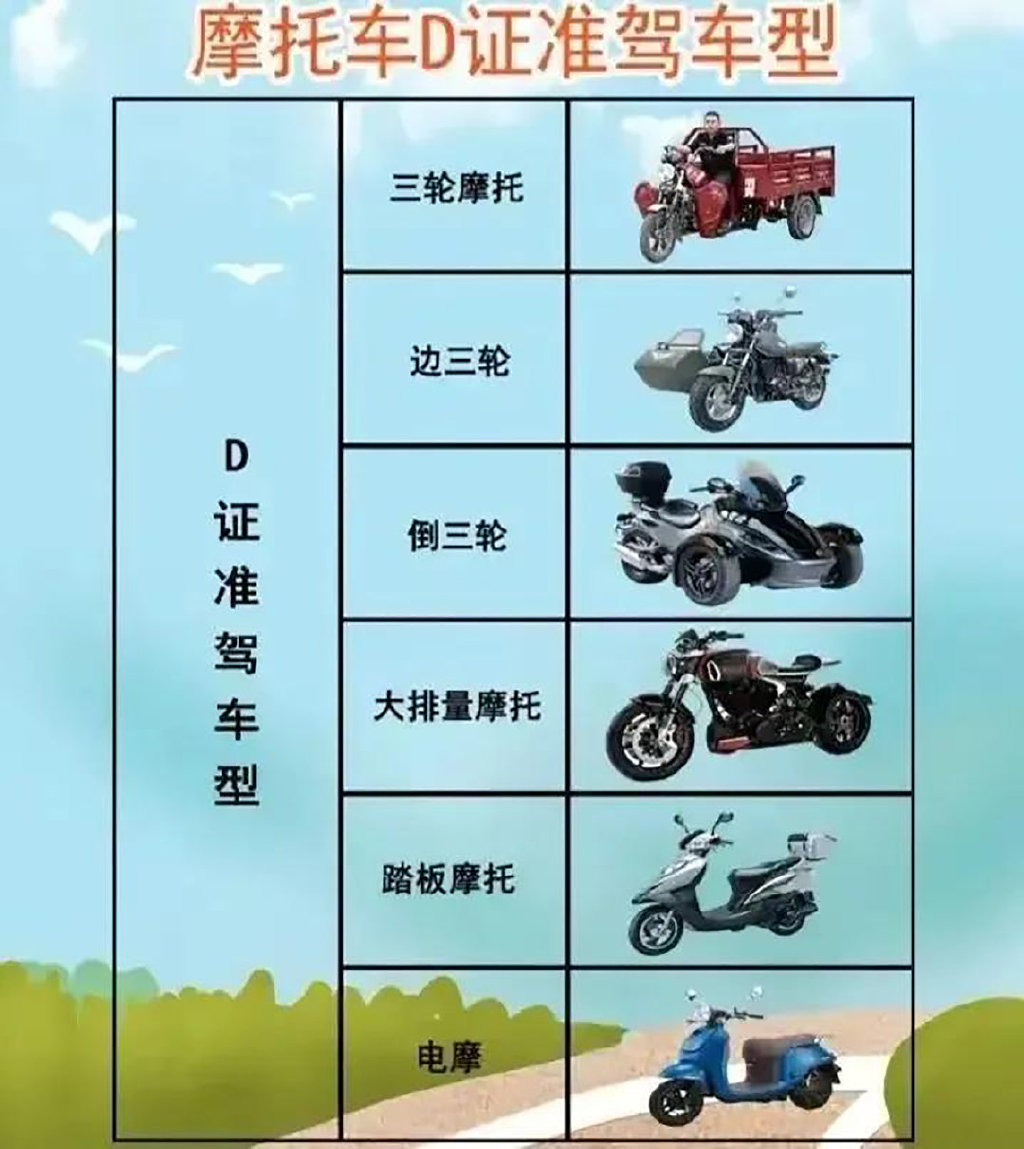 D证准驾车型 摩托车图片