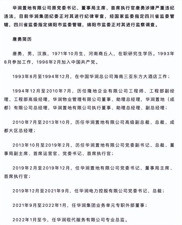 原华润置地主席唐勇被贬总监 然后被调查休闲区蓝鸢梦想 - Www.slyday.coM