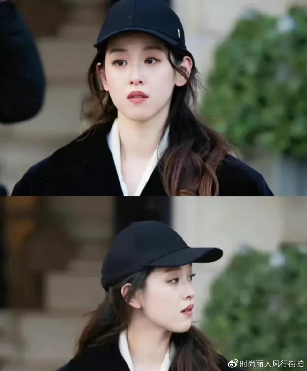 章泽天巴黎时装周街拍休闲又减龄