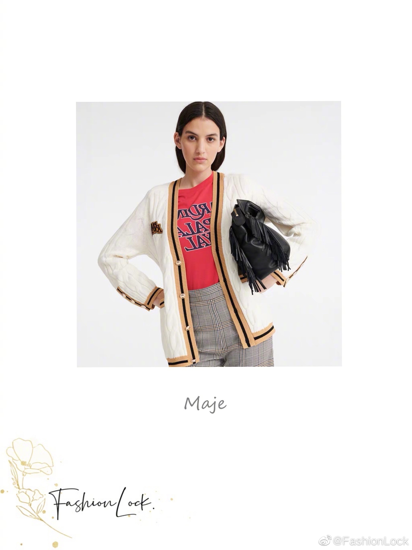 杨紫 甜美娇俏 淡褐色针织外套 Maje 杨紫 甜美娇俏 淡褐色针织外套 Maje