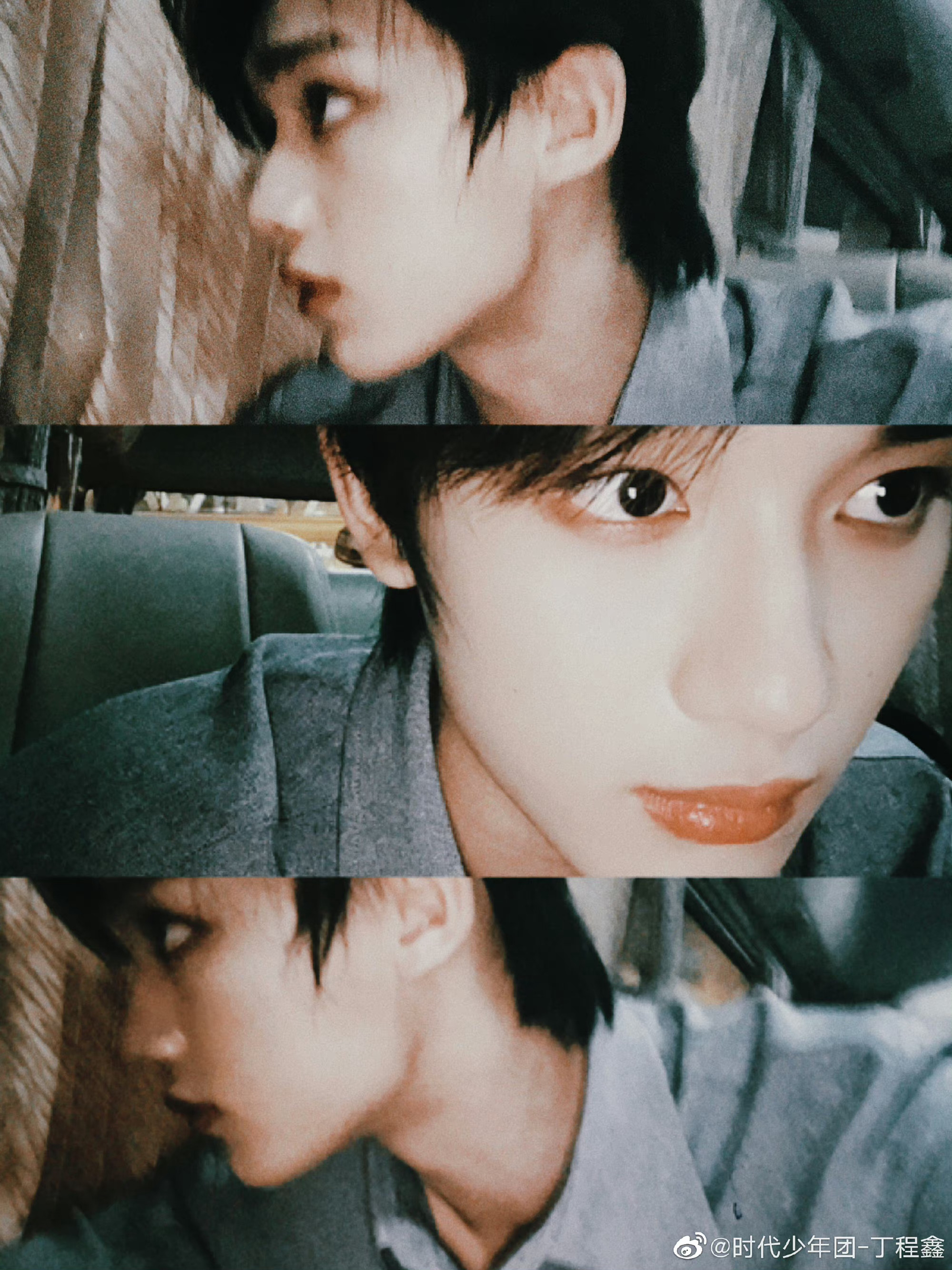 丁程鑫分享了一组胶片风侧拍拍的蓝色天空好有氛围感