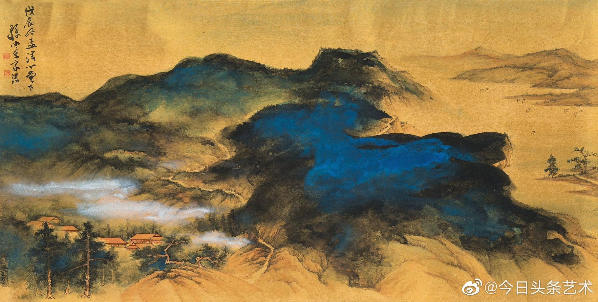 画家孙云生泼彩山水画