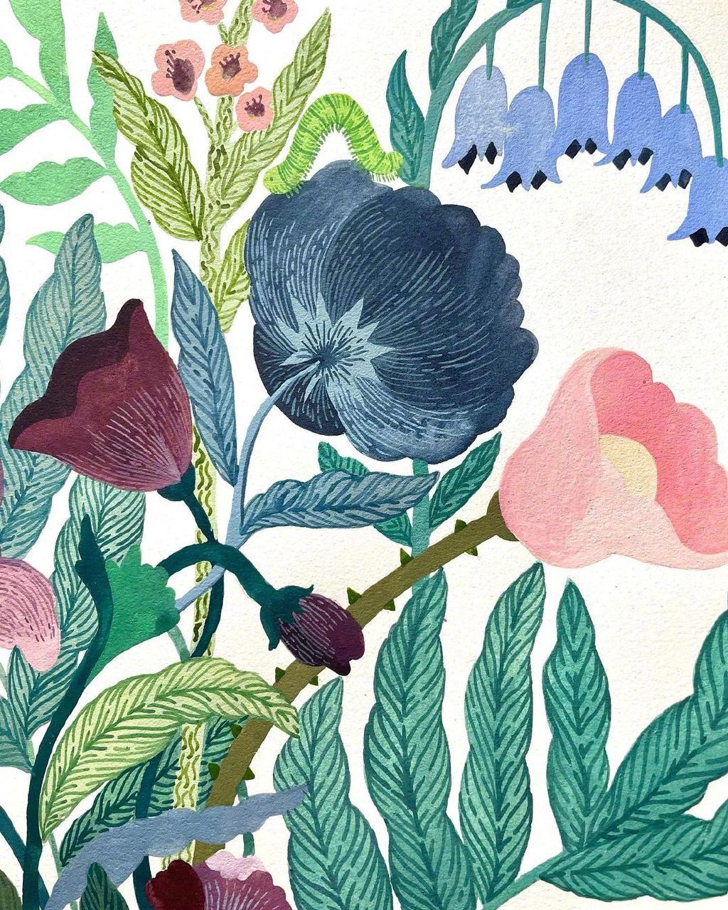 来自插画师malin gyllensvaan 67676767花草绘画作品!