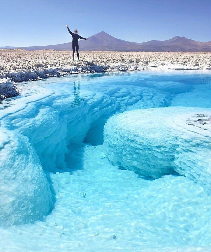 位于智利阿塔卡马沙漠中的一处盐湖