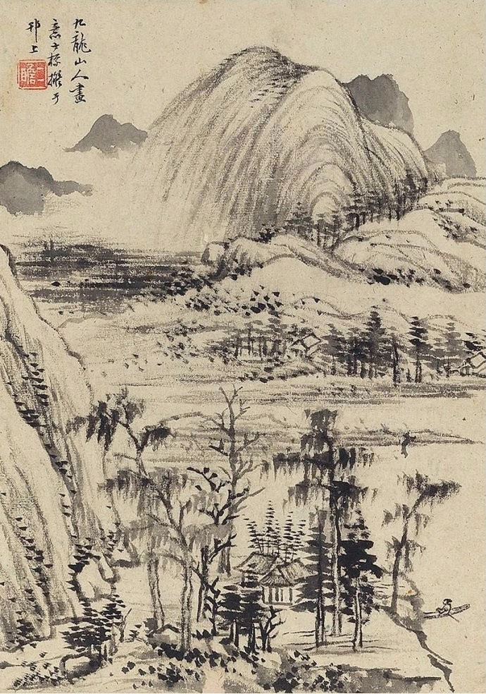 他的山水画,极赋诗情画意!