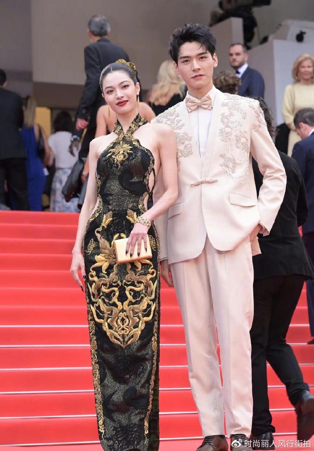 中国明星齐亮相惊艳戛纳!钟楚曦的旗袍造型火了,巩俐穿红衣太美__财经头条