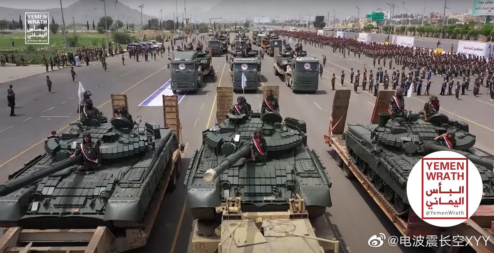 也门胡塞武装阅兵展示的t-80bv坦克……_高清图集_新浪网