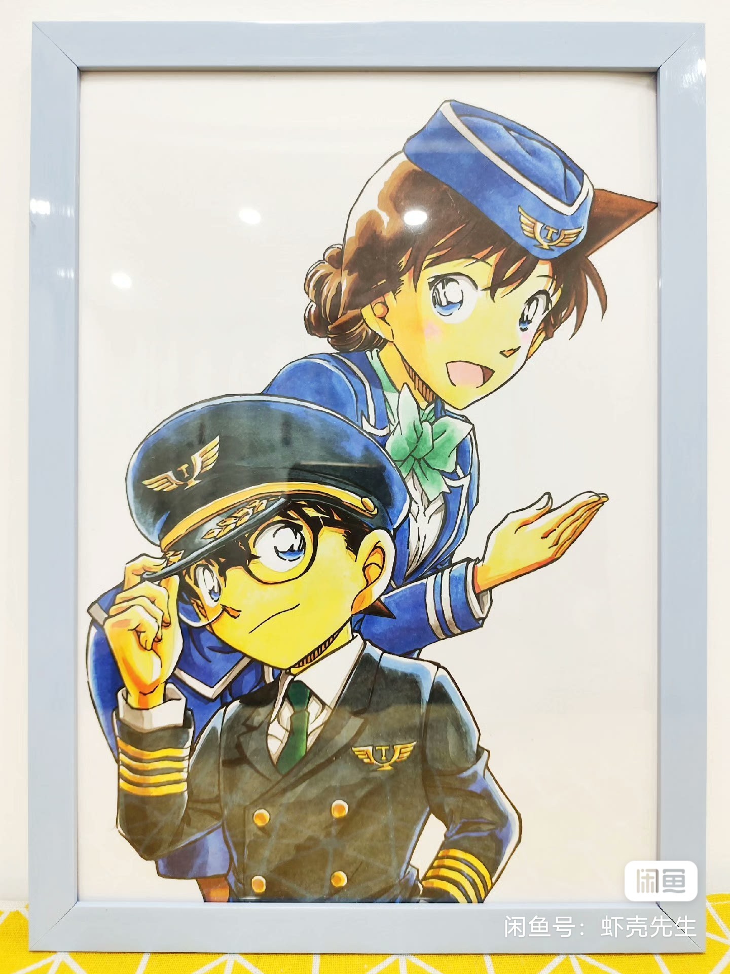 马克笔画 柯兰 江户川柯南&毛利兰 机长与空姐主题原画……__财经头条