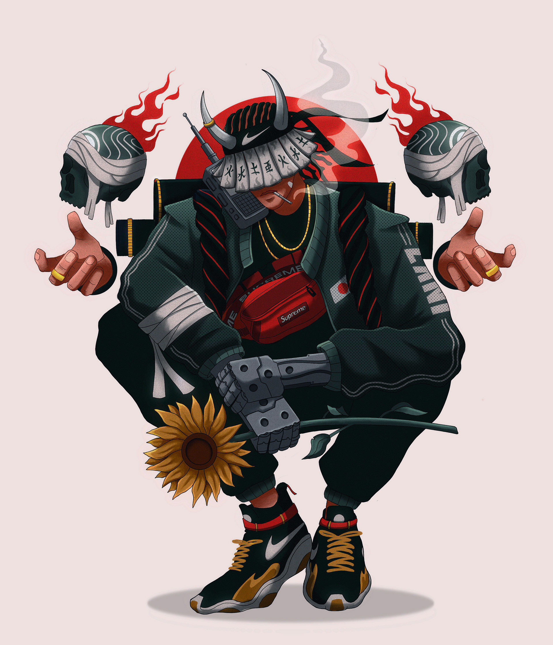 插画师eduardo león的作品里人物造型超级swag