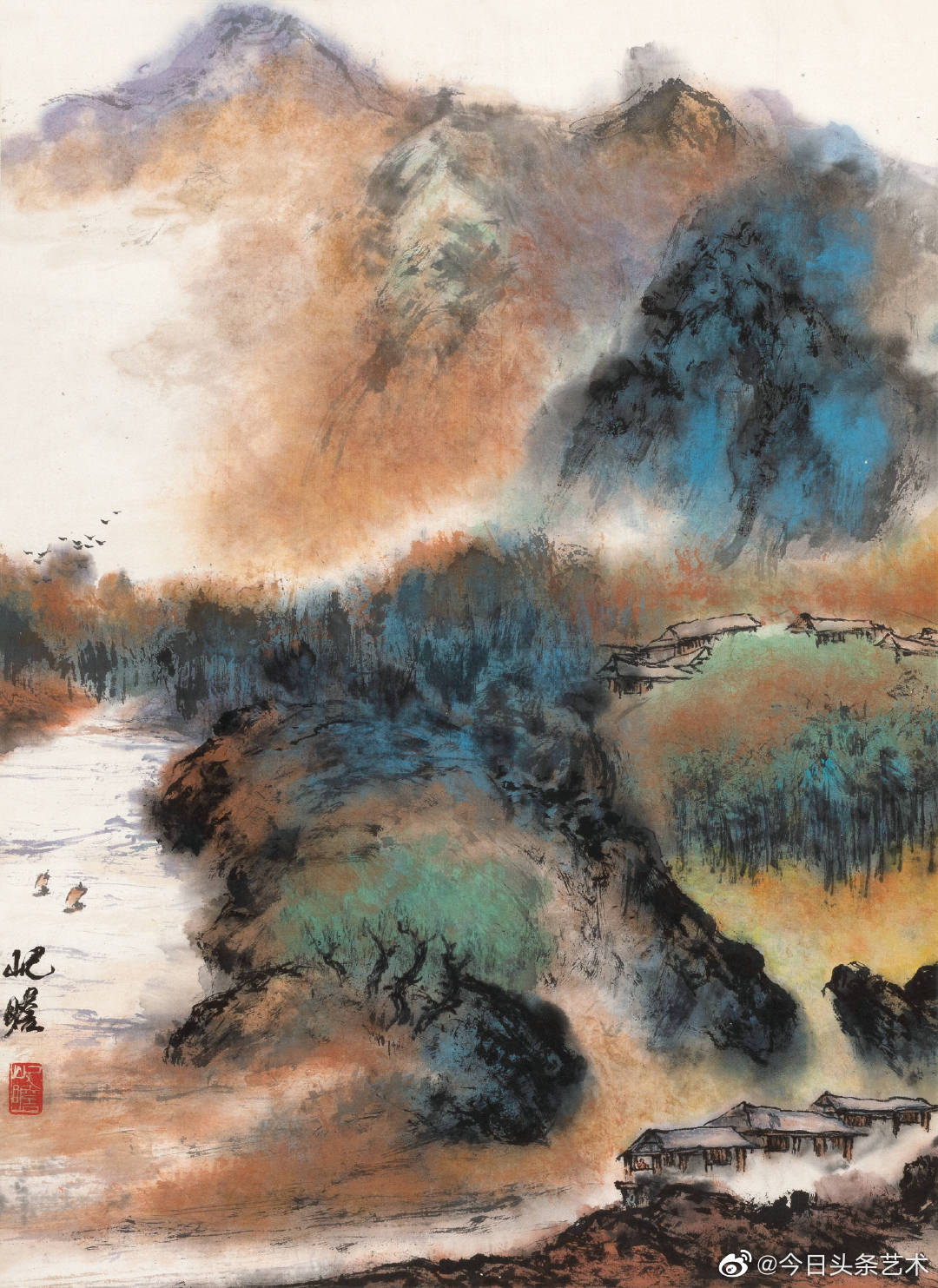 画家朱屺瞻山水画_高清图集_新浪网