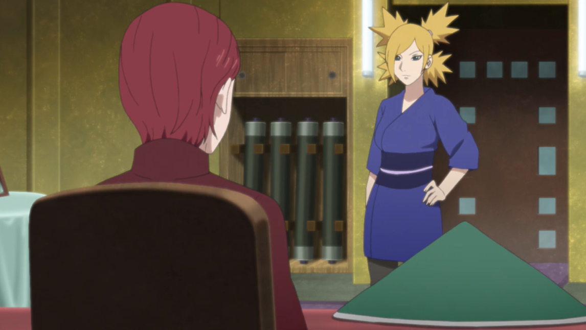 鸣人派出了鹿丸的老婆手鞠前往砂隐村报信,手鞠和我爱罗是姐弟,感觉