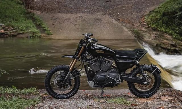 真正的越野哈雷来了,sportster越野化帅气改装展示