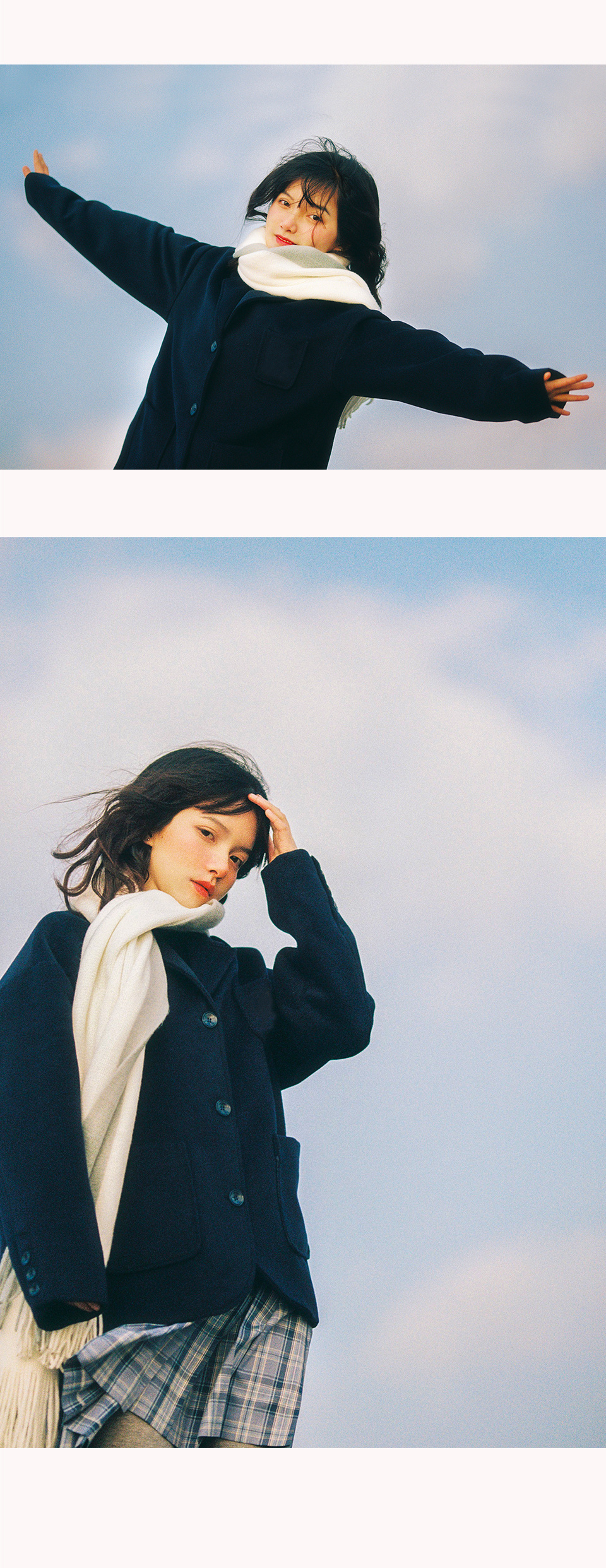 触摸蓝天的少女