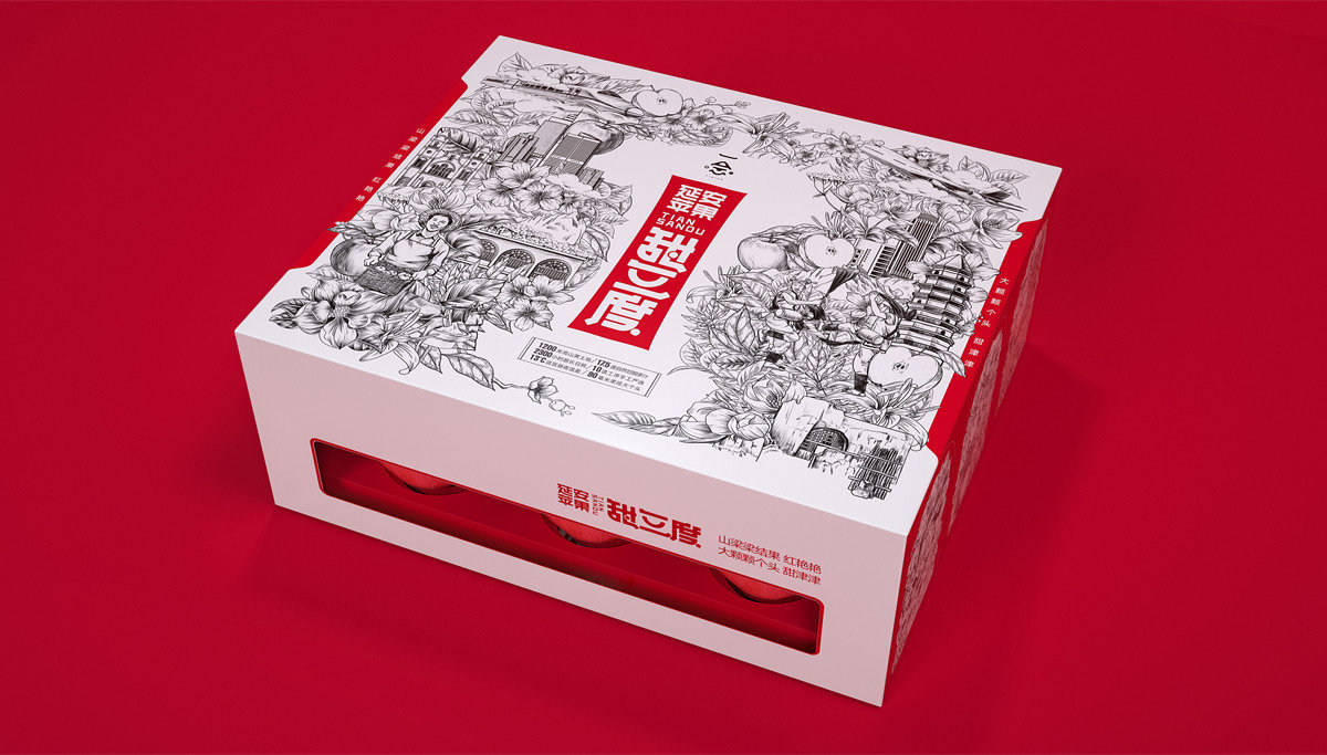 质朴素描!苹果农产品包装设计