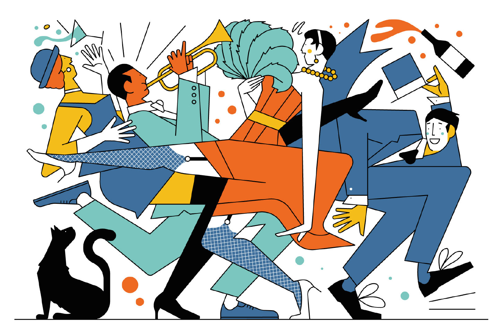 来自英国插画师 sam peet 扁平插画作品