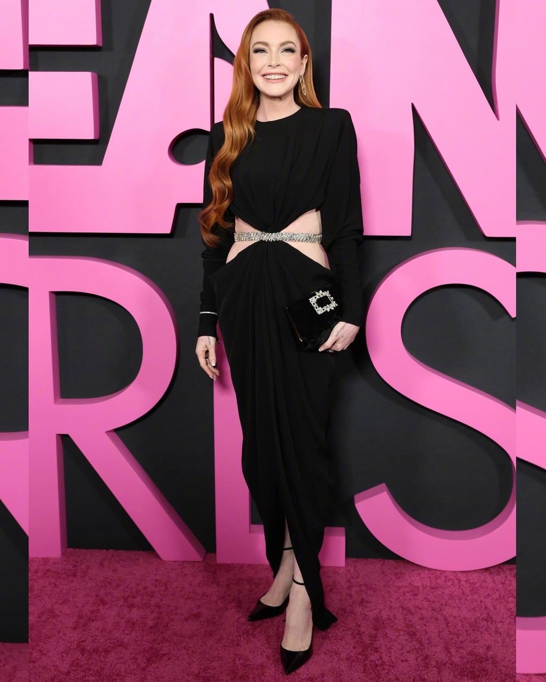 林赛.罗韩lindsay lohan亮相新版《贱女孩》音乐剧大电影首映礼