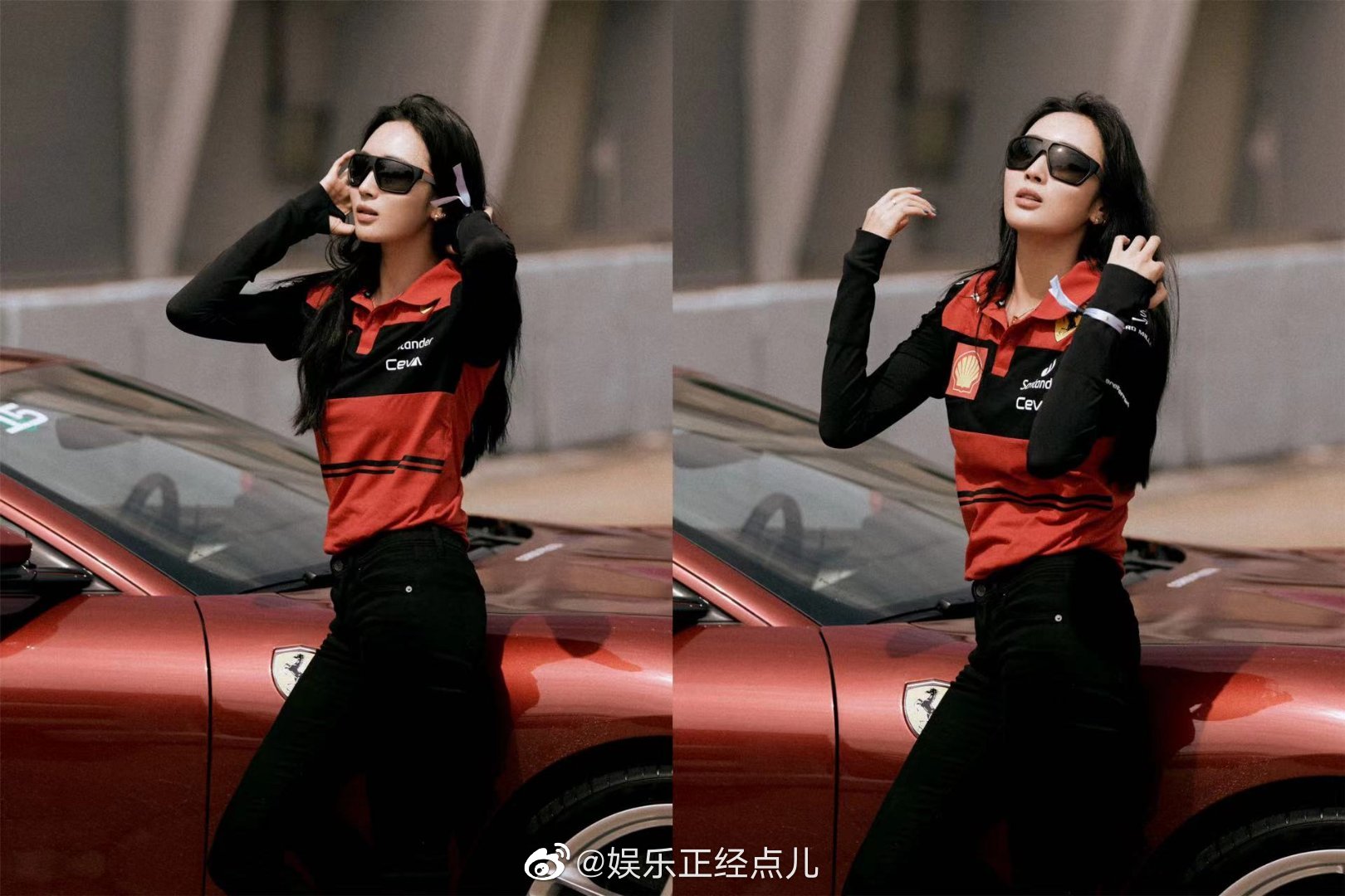 王紫璇受邀参加顶级法拉利活动女赛车手look酷飒帅气 新浪汽车