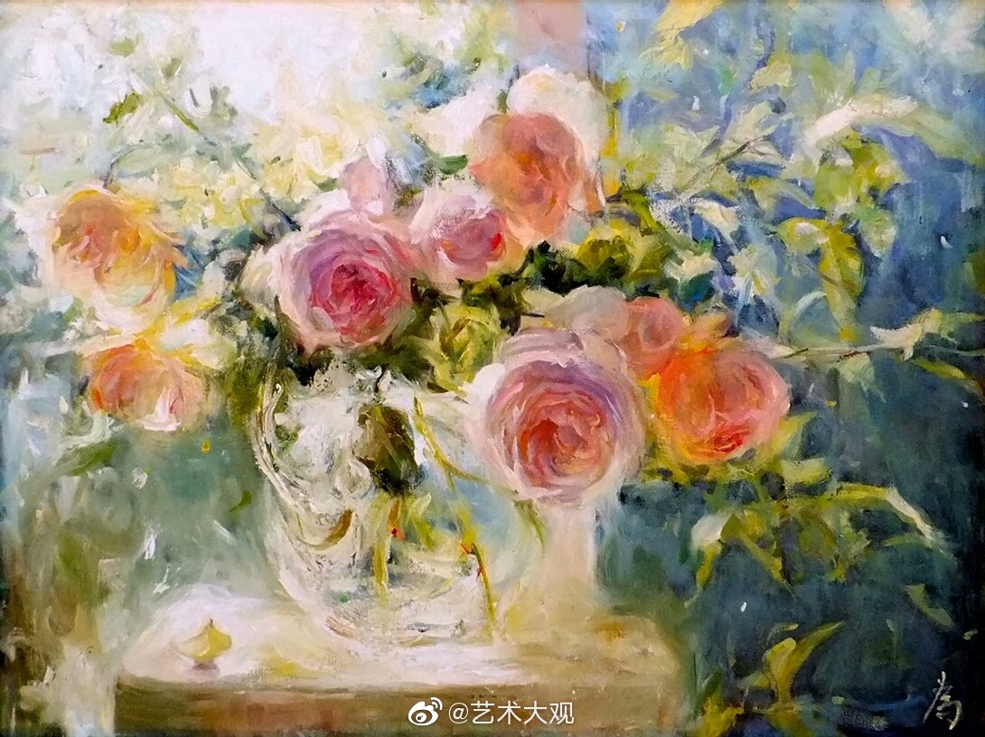 旅美画家梁为真印象派花卉油画专辑_高清图集_新浪网