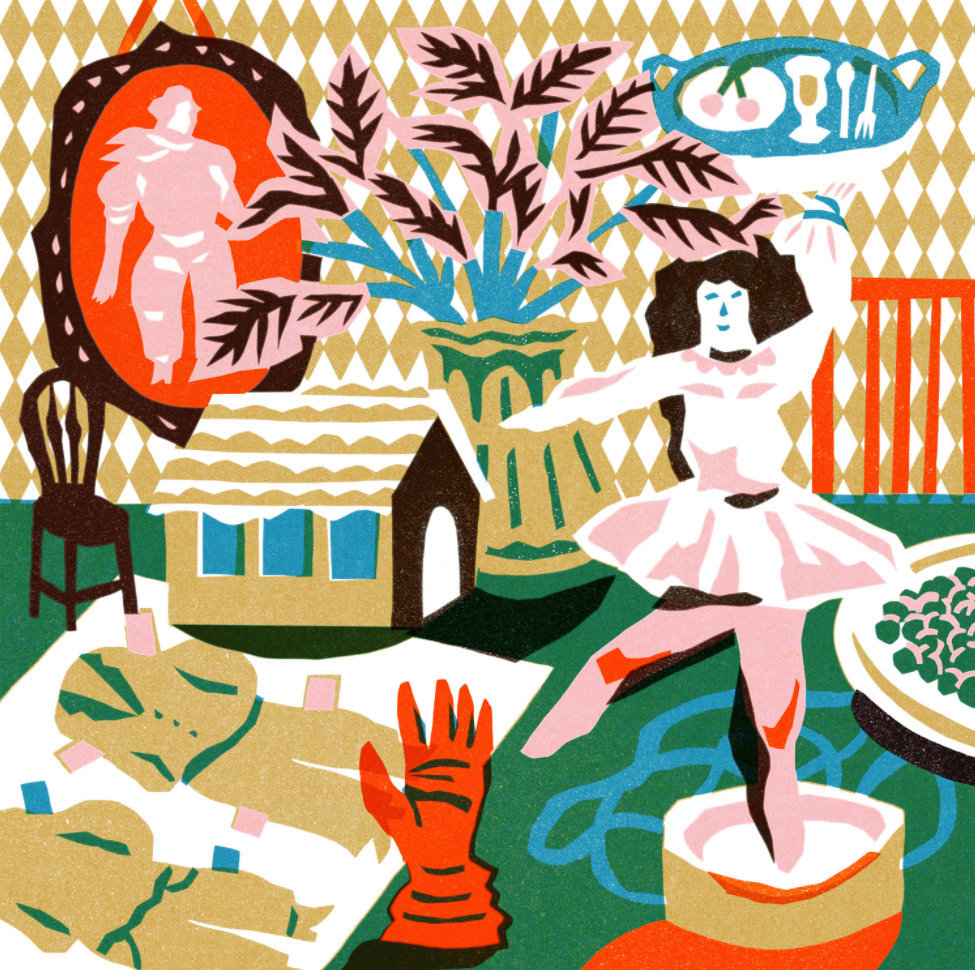 插画师 asahi nagata 插画作品,高饱和度的配色鲜亮有活力