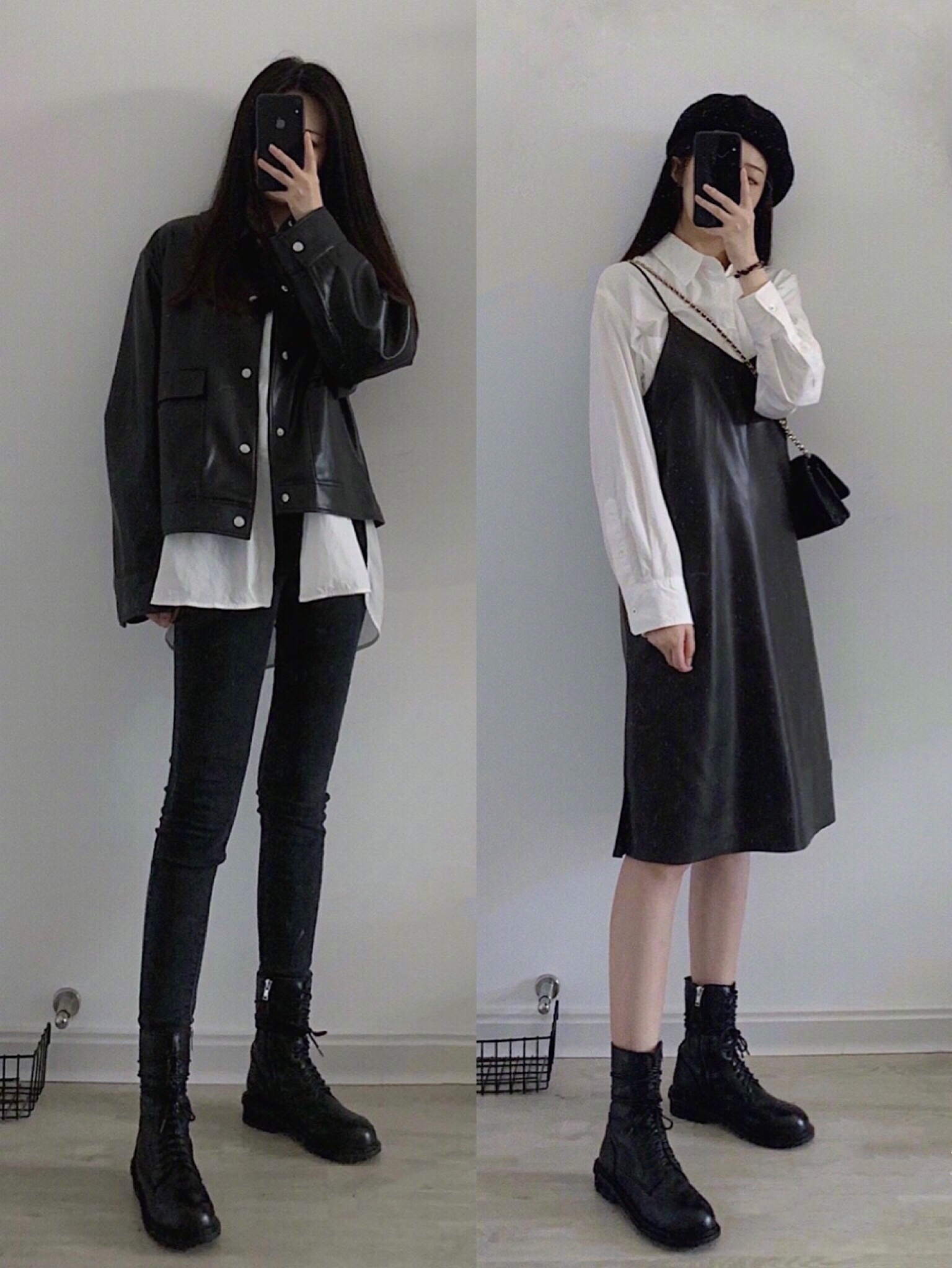 高个子酷女孩的秋日穿搭合集,黑色系的搭配永远经典耐穿!