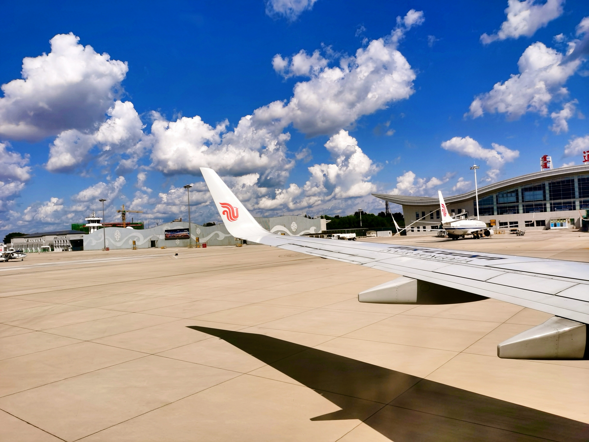 飞机降落时通辽机场,原创拍摄