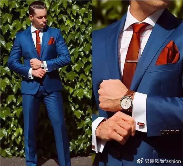 蓝色西装可以穿黑色裤子吗6.蓝色西装配什么颜色的领结7.