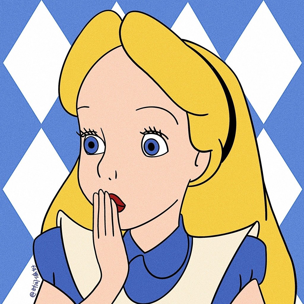 分享一组爱丽丝卡通头像-@时间偏好